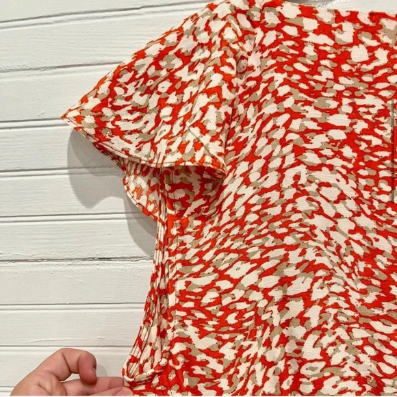 Free People Women's French Quarter Wrap Mini Dress Orange Print Size S Casual - Picture 7 of 12